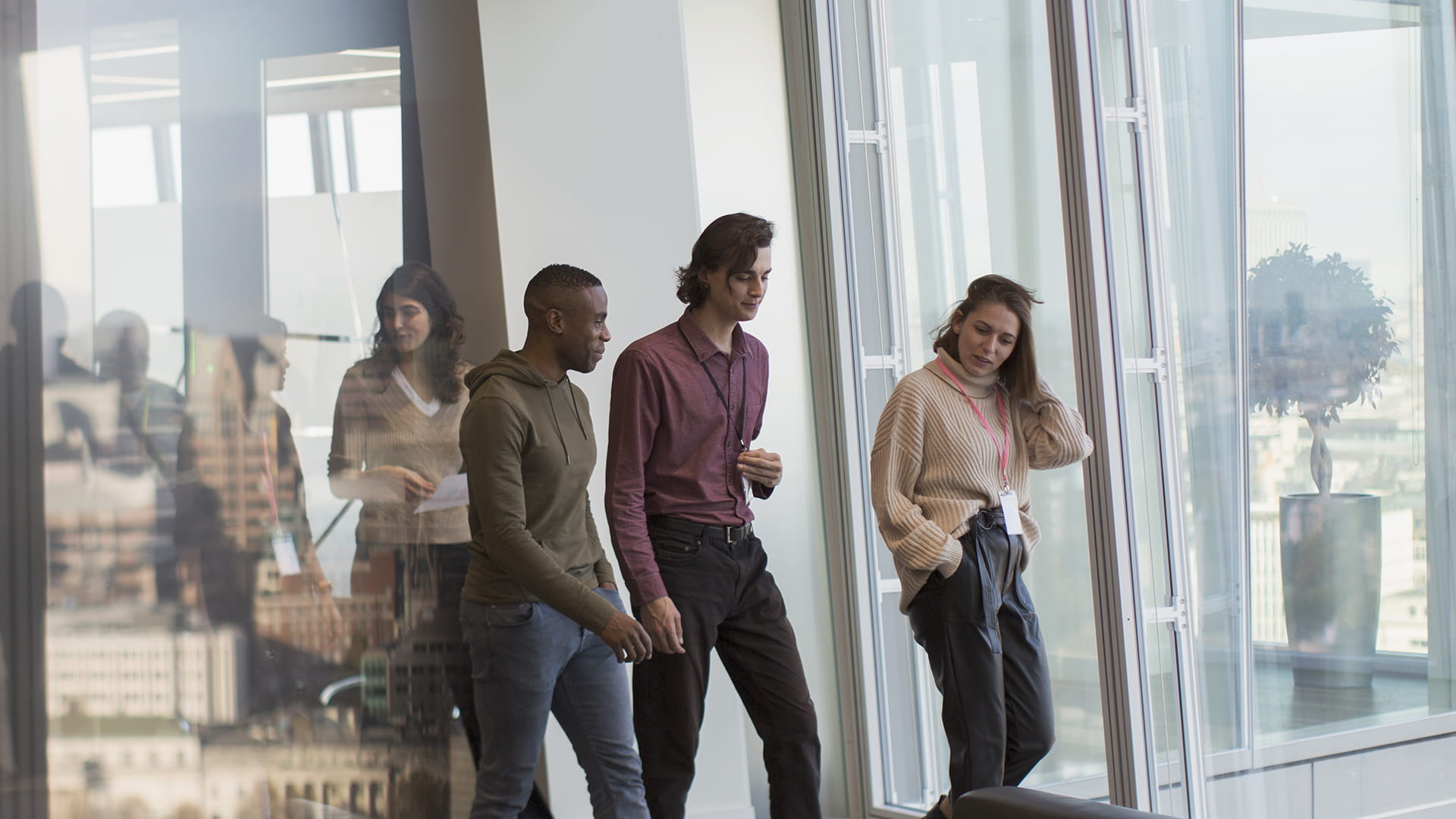 People walking in the office