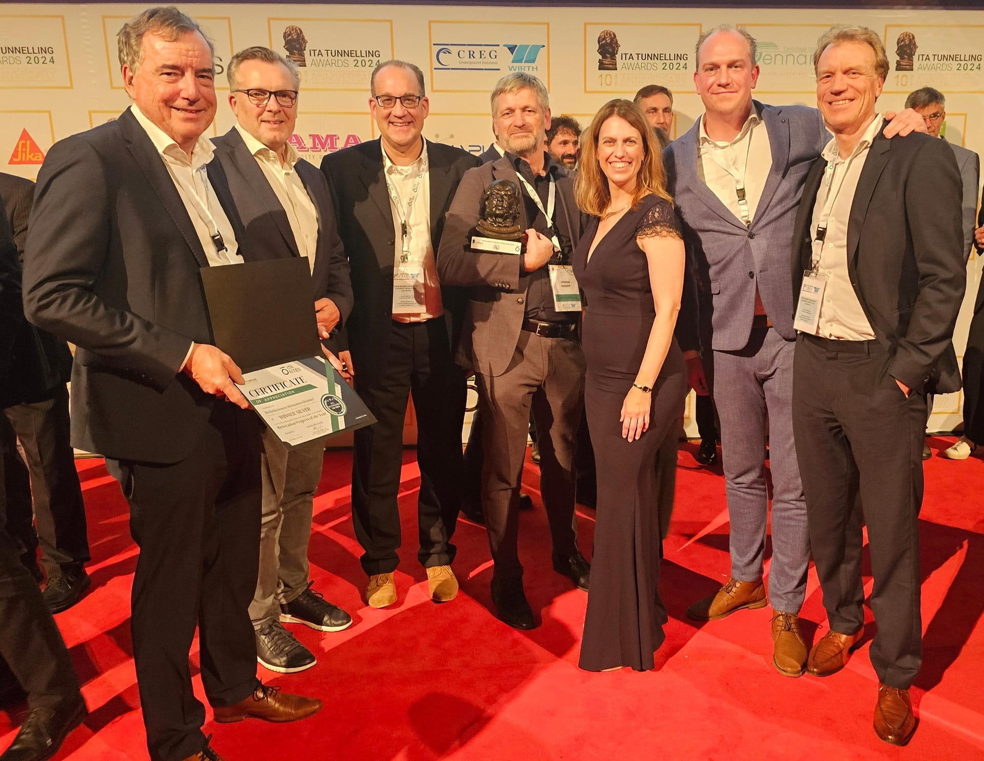 Group of people with an award