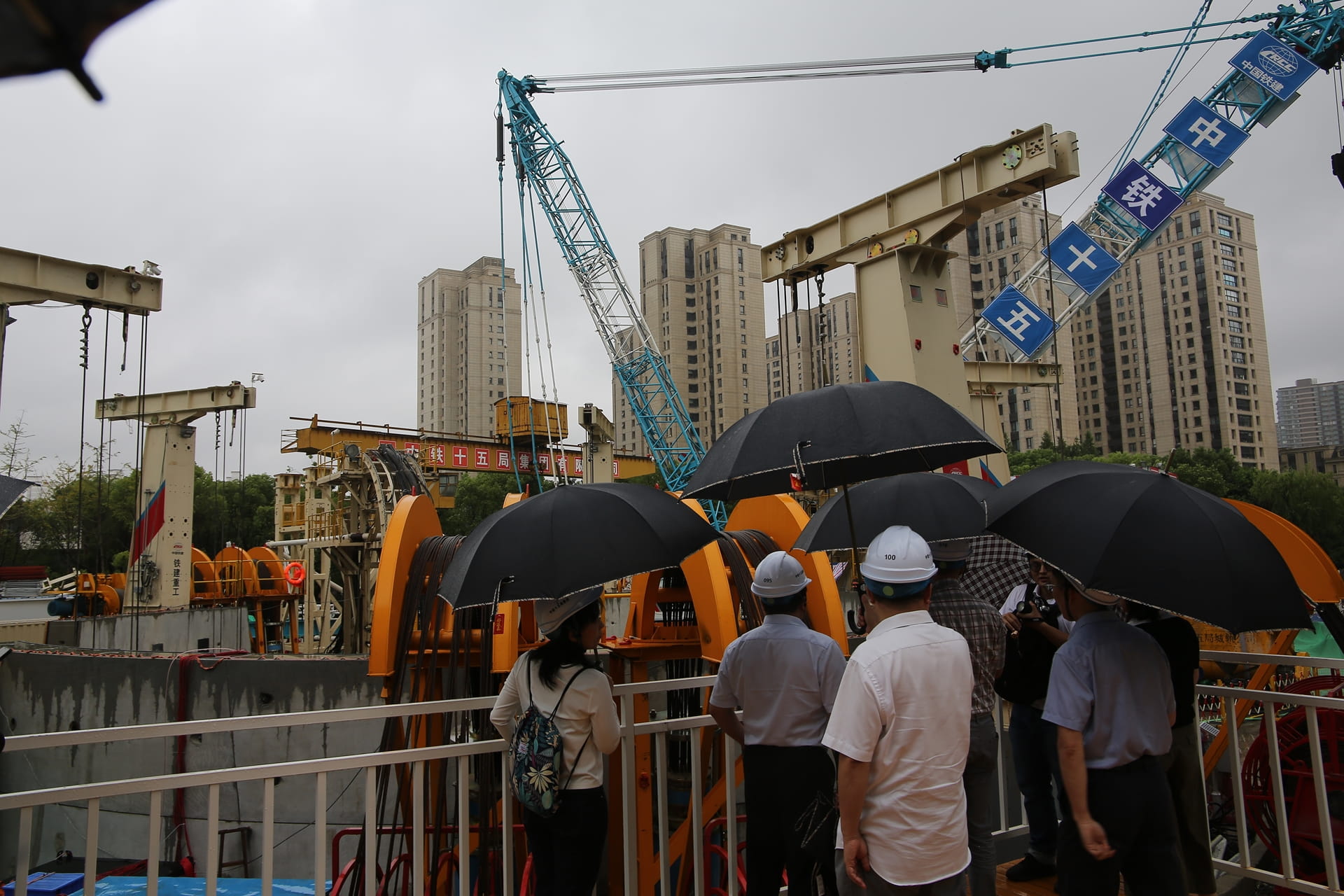 People visiting construction site