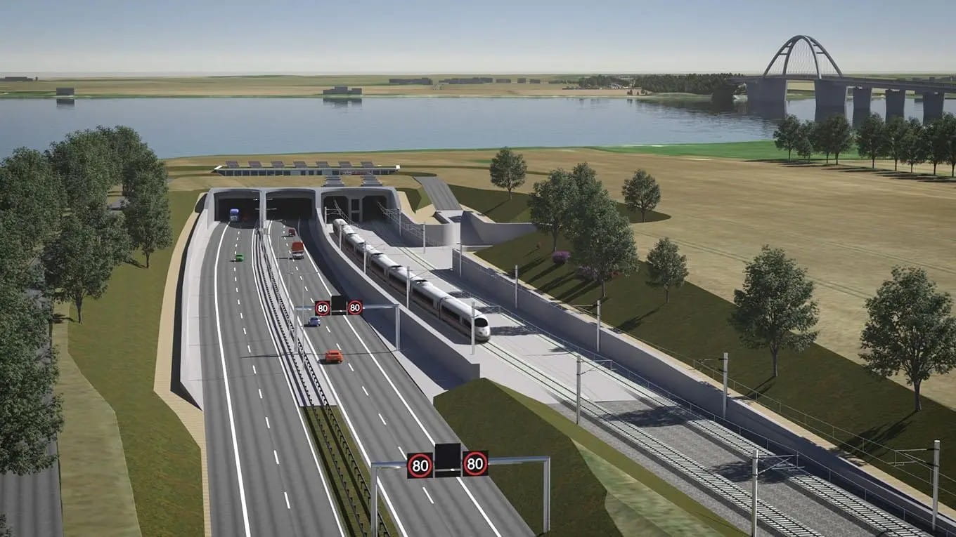 Cars driving in the tunnel entrance