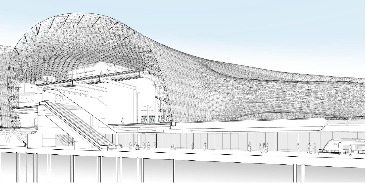 Drawing of an airport