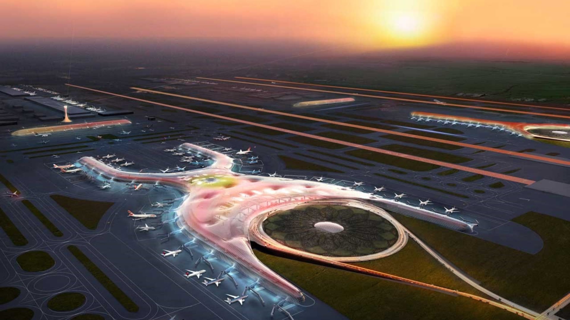 Artist impression of an airport