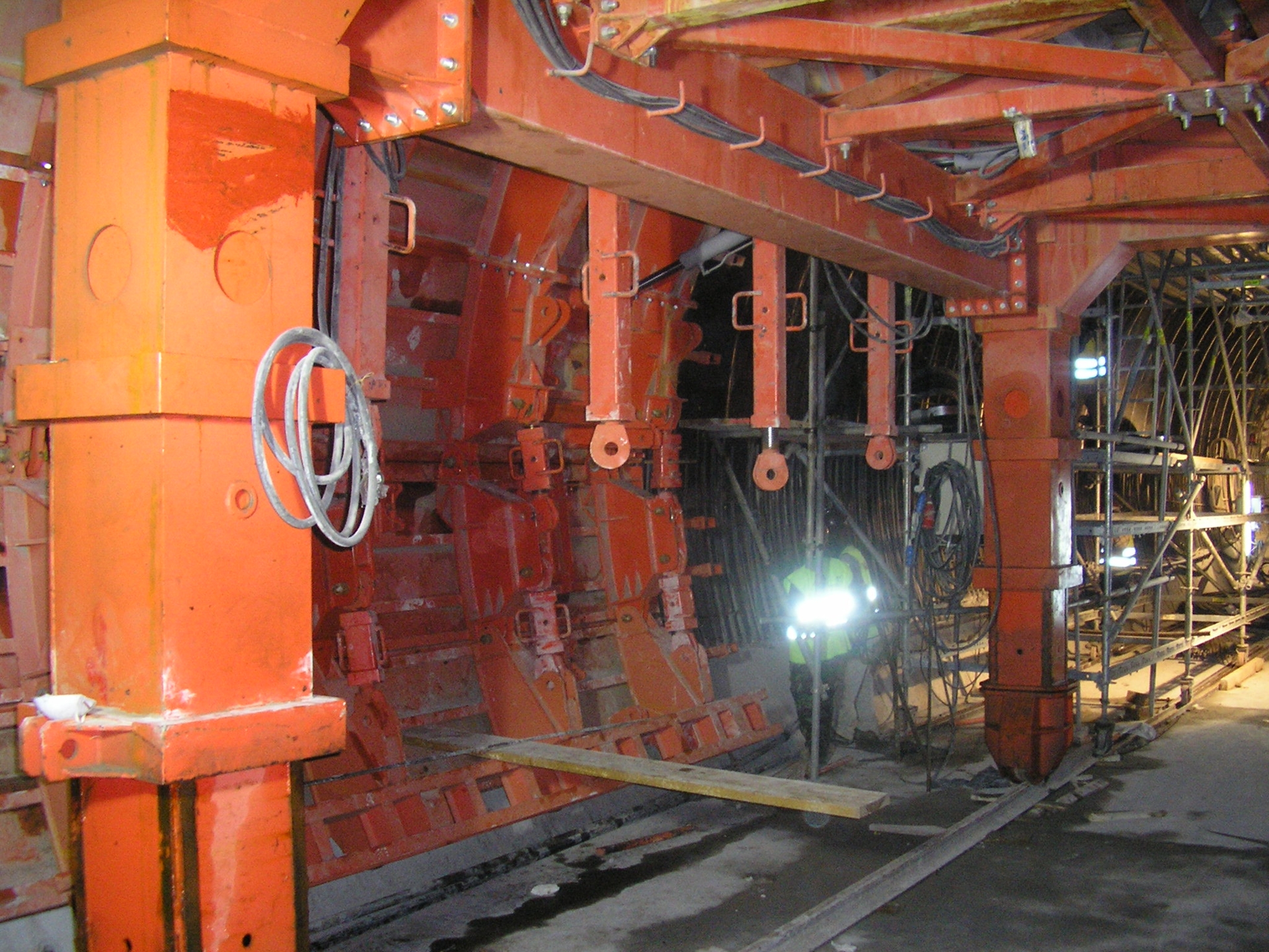 Workers inside a tunnel