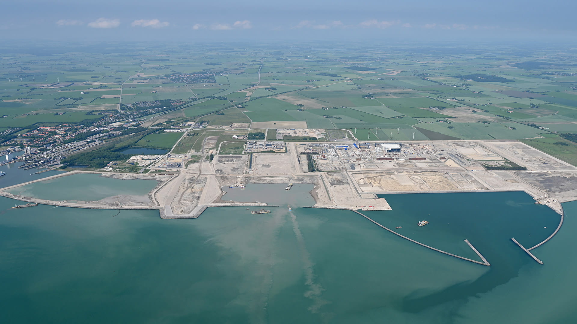 Arial view of  a construction site