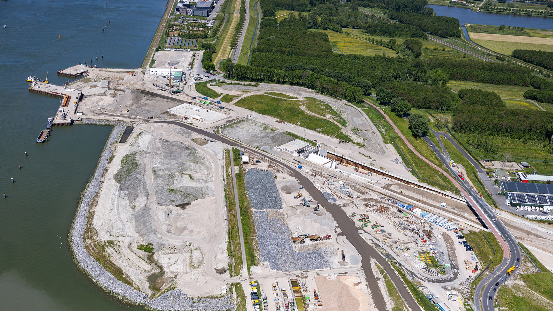 bird's eye view of a construction site
