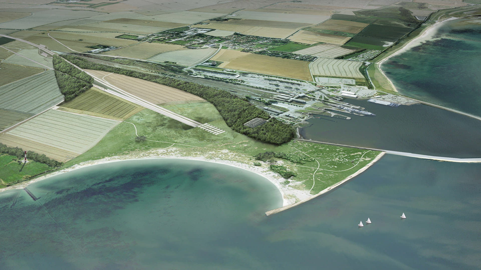 bird-eye view of a coast